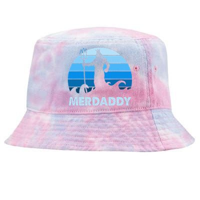 Merdaddy Mermaid Security Merman Daddy Fathers Day Swimmer Tie-Dyed Bucket Hat