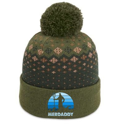 Merdaddy Mermaid Security Merman Daddy Fathers Day Swimmer The Baniff Cuffed Pom Beanie