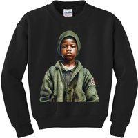 Military Minded Street Soldier Urban Warrior Black Boy Kids Sweatshirt