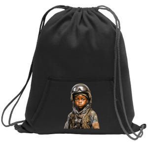 Military Minded Street Soldier Urban Warrior Black Boy Sweatshirt Cinch Pack Bag