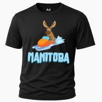 Manitoba Moose Snowmobile Sled Gift For Riders Great Gift Cooling Performance Crew T-Shirt