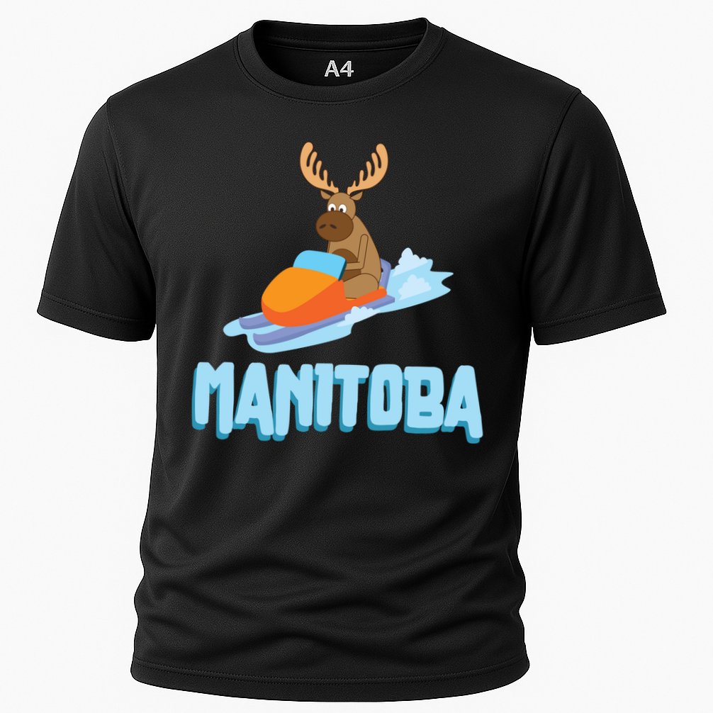 Manitoba Moose Snowmobile Sled Gift For Riders Great Gift Cooling Performance Crew T-Shirt