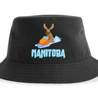 Manitoba Moose Snowmobile Sled Gift For Riders Great Gift Sustainable Bucket Hat
