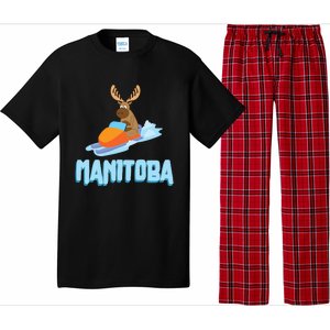 Manitoba Moose Snowmobile Sled Gift For Riders Great Gift Pajama Set