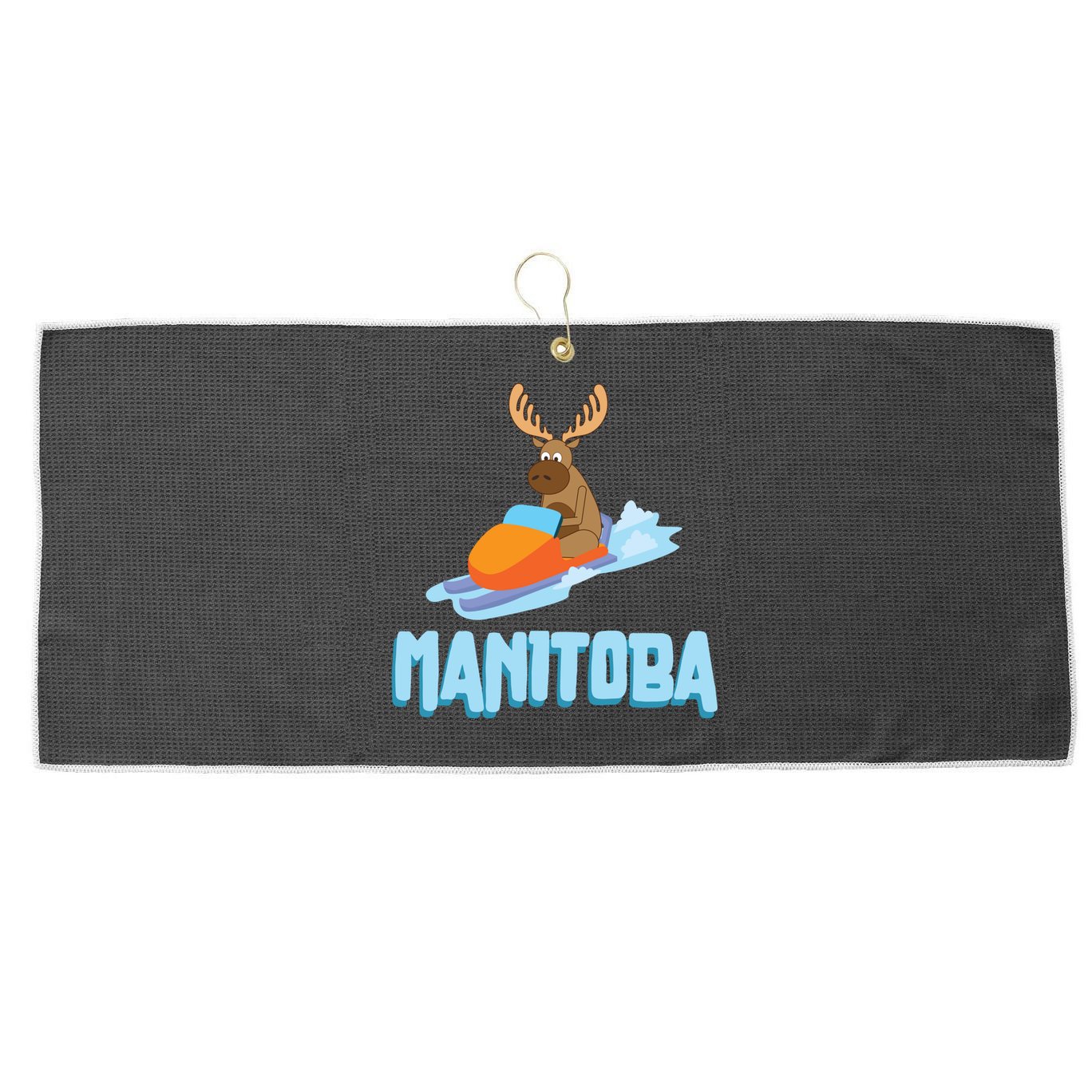 Manitoba Moose Snowmobile Sled Gift For Riders Great Gift Large Microfiber Waffle Golf Towel