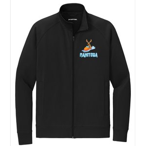 Manitoba Moose Snowmobile Sled Gift For Riders Great Gift Stretch Full-Zip Cadet Jacket