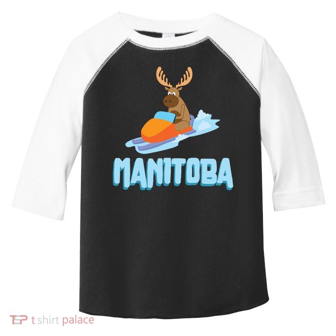Manitoba Moose Snowmobile Sled Gift For Riders Great Gift Toddler Fine Jersey T-Shirt