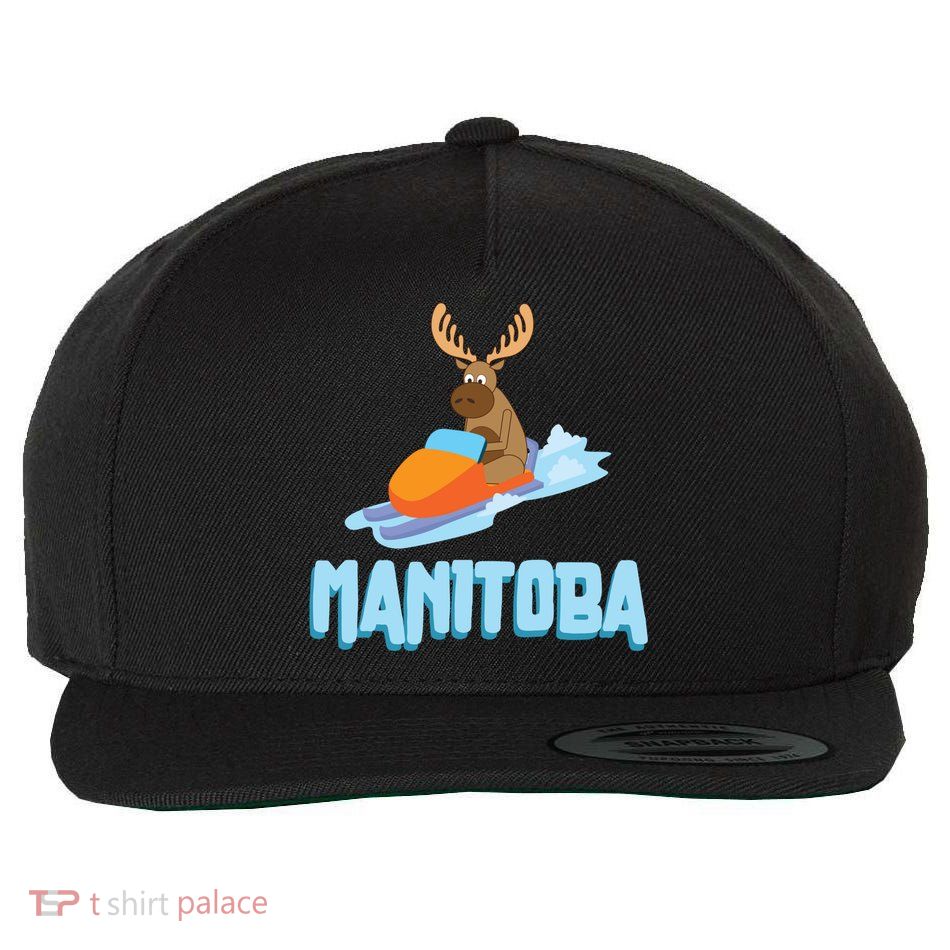 Manitoba Moose Snowmobile Sled Gift For Riders Great Gift Wool Snapback Cap