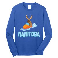 Manitoba Moose Snowmobile Sled Gift For Riders Great Gift Long Sleeve Shirt