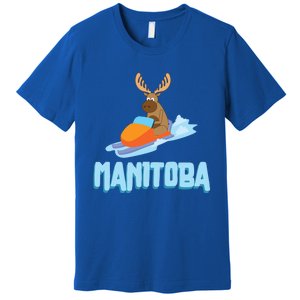 Manitoba Moose Snowmobile Sled Gift For Riders Great Gift Premium T-Shirt