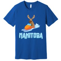 Manitoba Moose Snowmobile Sled Gift For Riders Great Gift Premium T-Shirt