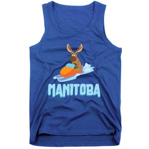 Manitoba Moose Snowmobile Sled Gift For Riders Great Gift Tank Top