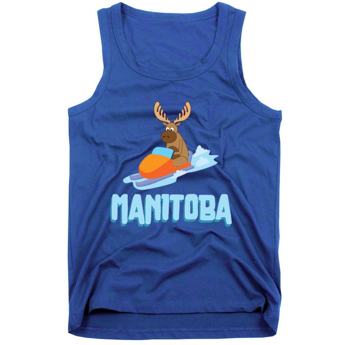 Manitoba Moose Snowmobile Sled Gift For Riders Great Gift Tank Top