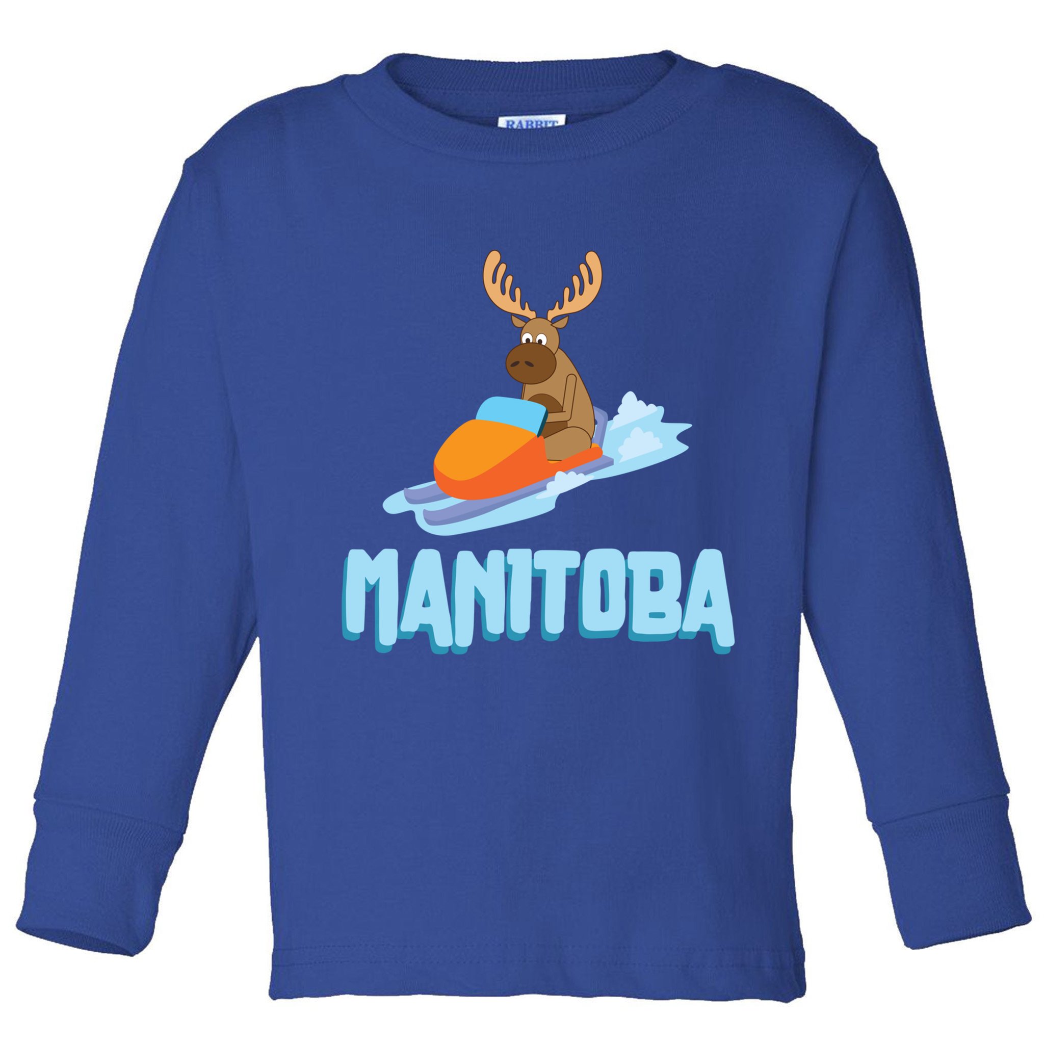 Manitoba Moose Snowmobile Sled Gift For Riders Great Gift Toddler Long Sleeve Shirt