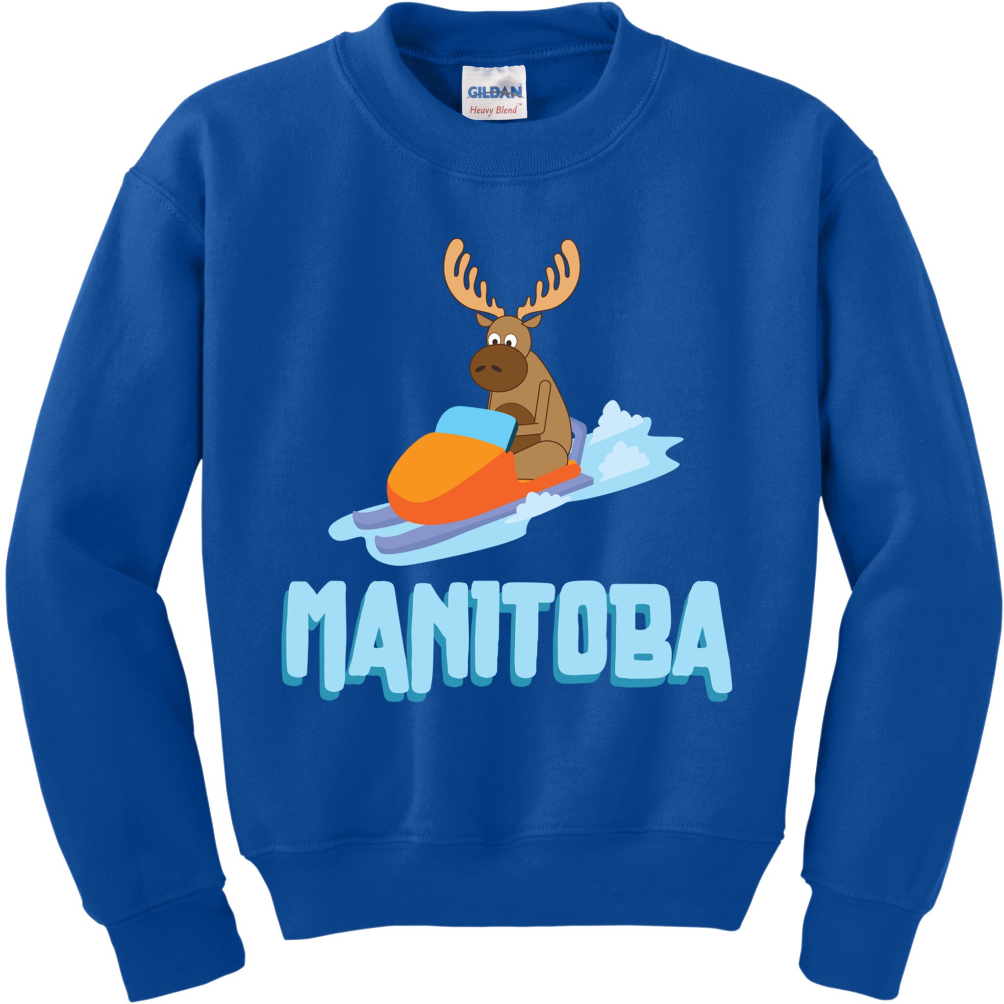 Manitoba Moose Snowmobile Sled Gift For Riders Great Gift Kids Sweatshirt