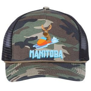 Manitoba Moose Snowmobile Sled Gift For Riders Great Gift Retro Rope Trucker Hat Cap