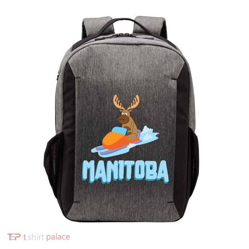 Manitoba Moose Snowmobile Sled Gift For Riders Great Gift Vector Backpack