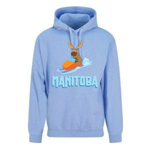 Manitoba Moose Snowmobile Sled Gift For Riders Great Gift Unisex Surf Hoodie