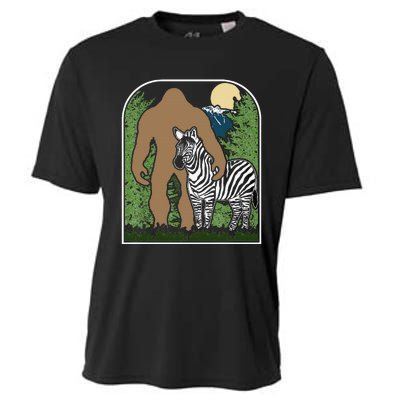 Mount Mt Si Forest Bigfoot Protecting Zebra Cooling Performance Crew T-Shirt