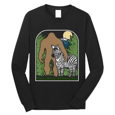 Mount Mt Si Forest Bigfoot Protecting Zebra Long Sleeve Shirt