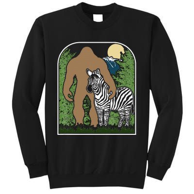 Mount Mt Si Forest Bigfoot Protecting Zebra Sweatshirt