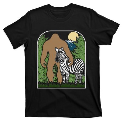 Mount Mt Si Forest Bigfoot Protecting Zebra T-Shirt