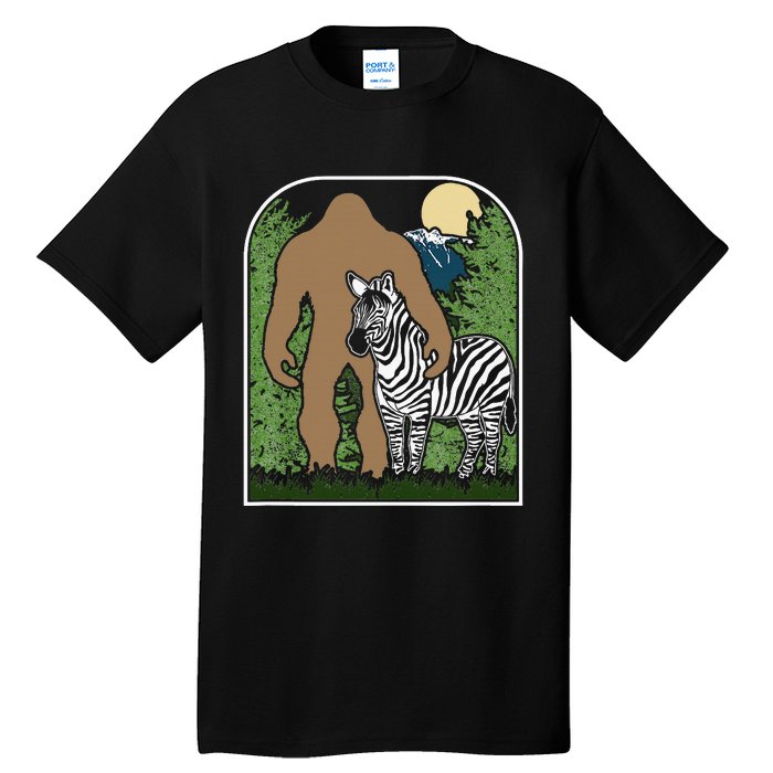 Mount Mt Si Forest Bigfoot Protecting Zebra Tall T-Shirt