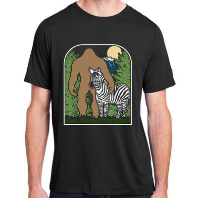 Mount Mt Si Forest Bigfoot Protecting Zebra Adult ChromaSoft Performance T-Shirt