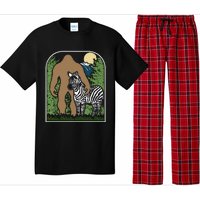 Mount Mt Si Forest Bigfoot Protecting Zebra Pajama Set