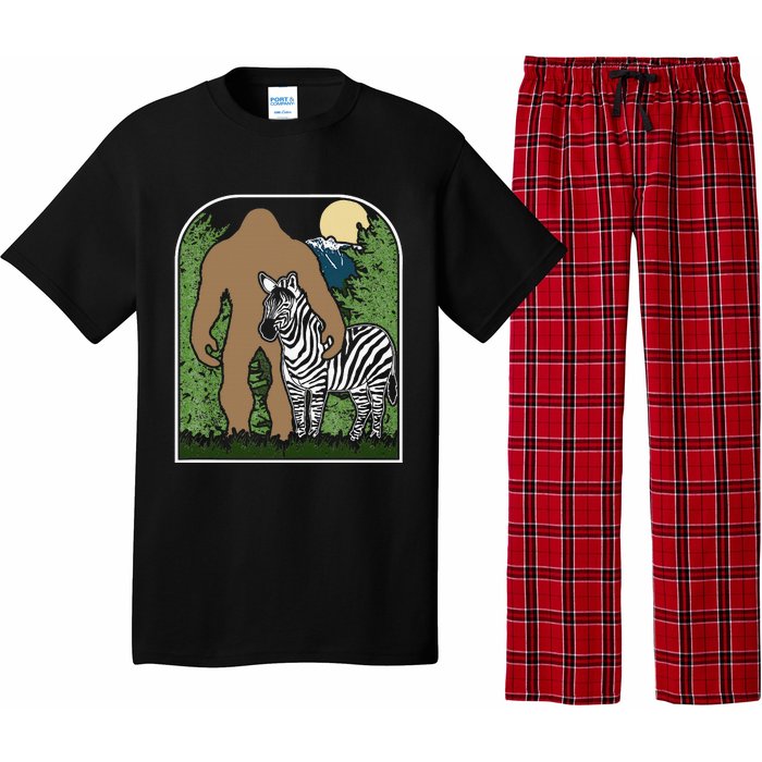 Mount Mt Si Forest Bigfoot Protecting Zebra Pajama Set