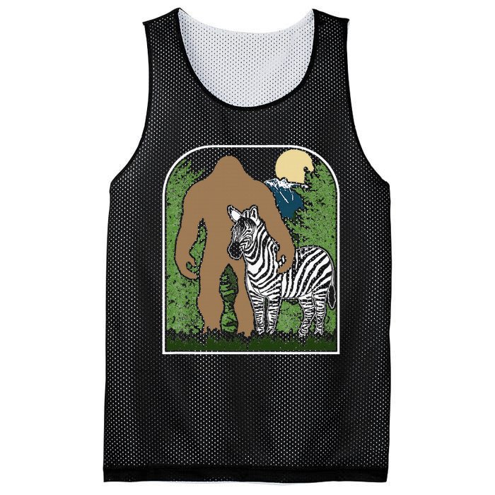 Mount Mt Si Forest Bigfoot Protecting Zebra Mesh Reversible Basketball Jersey Tank