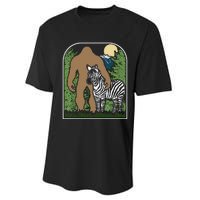 Mount Mt Si Forest Bigfoot Protecting Zebra Performance Sprint T-Shirt