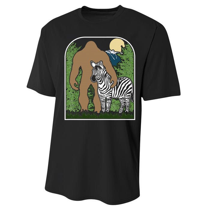 Mount Mt Si Forest Bigfoot Protecting Zebra Performance Sprint T-Shirt