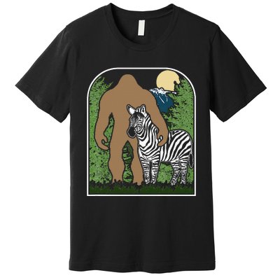 Mount Mt Si Forest Bigfoot Protecting Zebra Premium T-Shirt