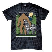 Mount Mt Si Forest Bigfoot Protecting Zebra Tie-Dye T-Shirt