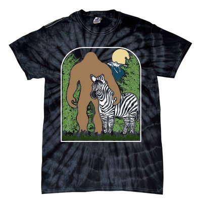 Mount Mt Si Forest Bigfoot Protecting Zebra Tie-Dye T-Shirt