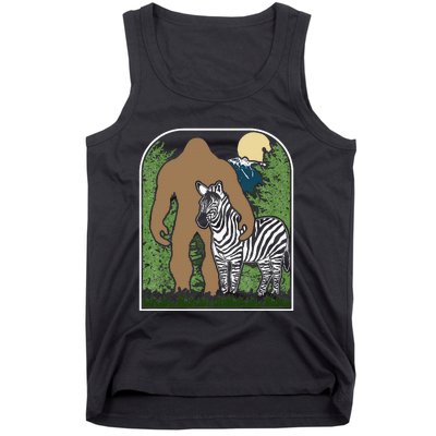 Mount Mt Si Forest Bigfoot Protecting Zebra Tank Top