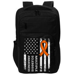 MS Multiple Sclerosis Awareness Orange Ribbon Impact Tech Backpack