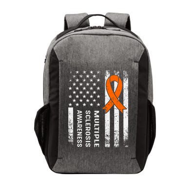 MS Multiple Sclerosis Awareness Orange Ribbon Vector Backpack