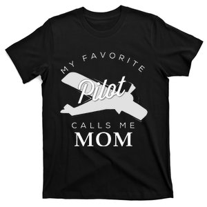 Mom Mother Son Daughter Airplane Pilot Birth Day T-Shirt