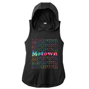 Motown Music Tie Dye Ladies PosiCharge Tri-Blend Wicking Draft Hoodie Tank