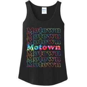 Motown Music Tie Dye Ladies Essential Tank