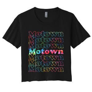 Motown Music Tie Dye Women's Crop Top Tee