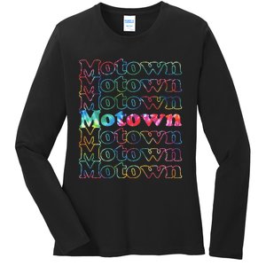 Motown Music Tie Dye Ladies Long Sleeve Shirt