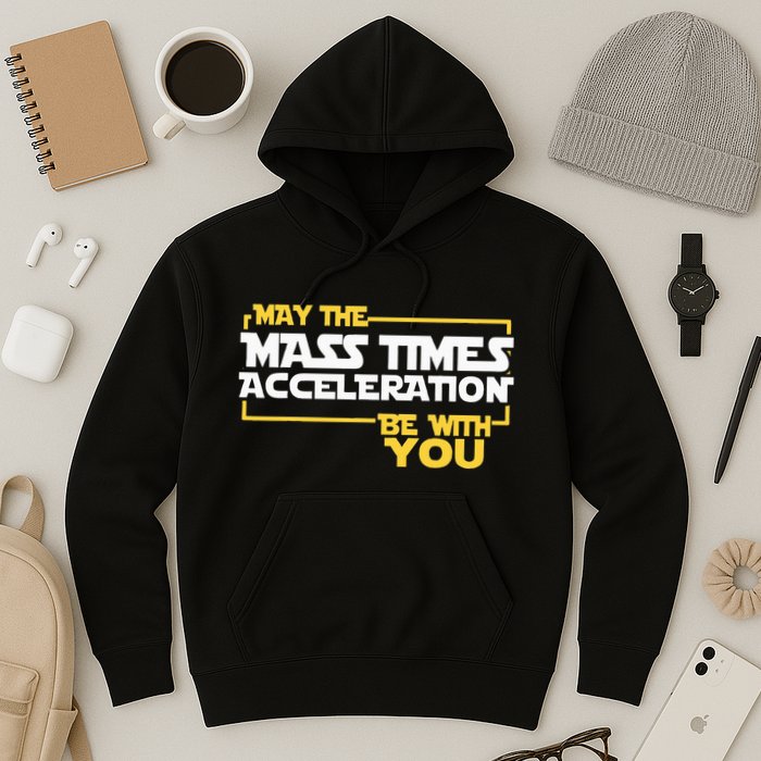May Mass Times Acceleration Be With You Science Hoodie