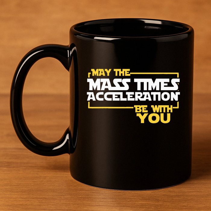 May Mass Times Acceleration Be With You Science 11oz C Handle Ceramic Mug