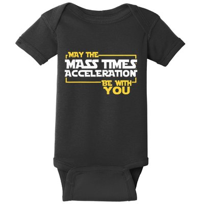 May Mass Times Acceleration Be With You Science Baby Bodysuit