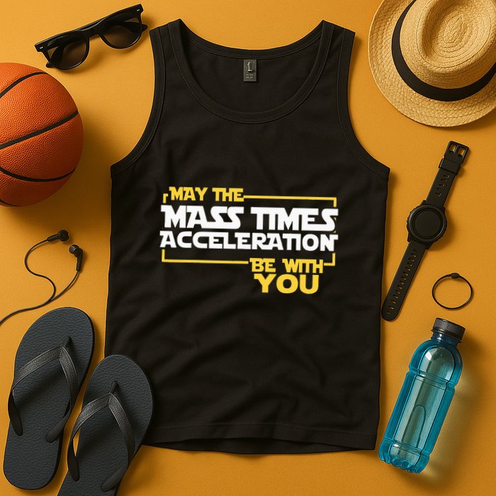 May Mass Times Acceleration Be With You Science Tank Top