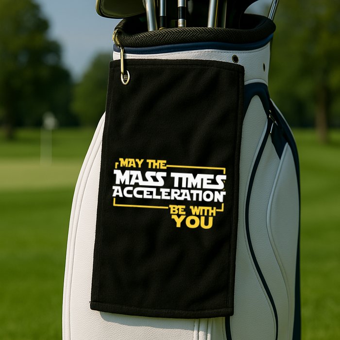 May Mass Times Acceleration Be With You Science Golf Towel