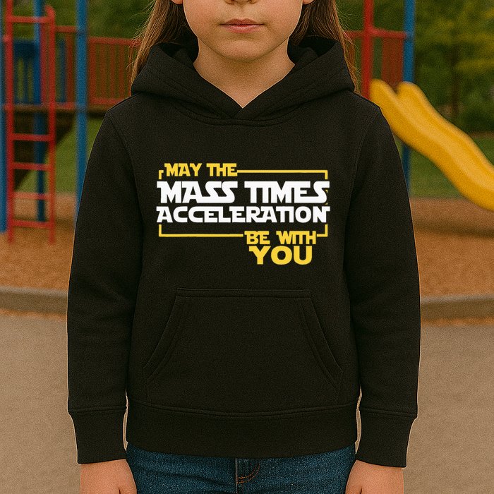 May Mass Times Acceleration Be With You Science Kids Hoodie